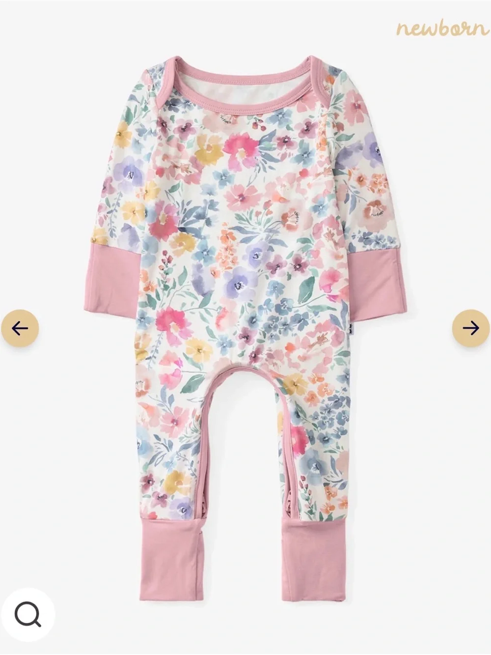 Little Sleepies tiny blooms crescent zippy